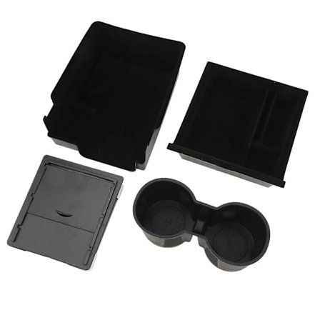 Keskikonsolin järjestelylokeron kyynärnojan säilytyslaatikon mukitelineen korvaus Tesla Model Y Model 3 2021–2023 -malleille