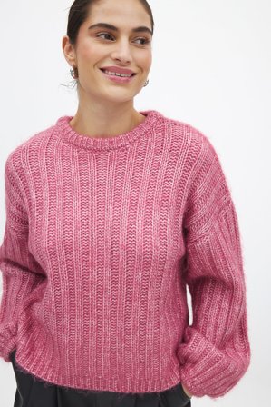 NA-KD - Oversized strikkegenser - Oversize Genser - Rosa - S (EU 34-36)