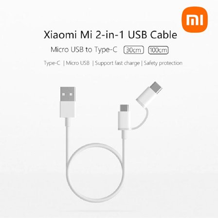 Xiaomi Mi 2-in-1 Cable Micro USB to Type-C (30cm)