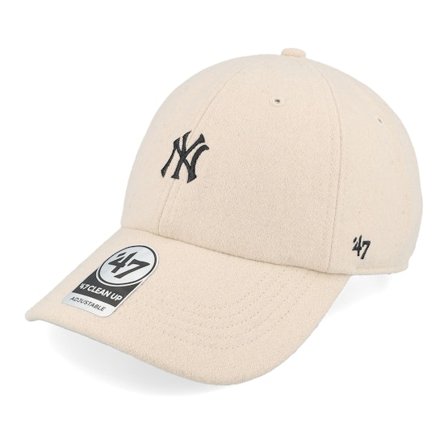 47 Brand - MLB Beige unconstructed Cap - New York Yankees MLB Base Runner 47 Clean Up Natural Dat Cap / Unstructured @ Hatstore