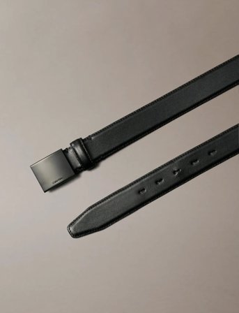 Calvin Klein Titlecase Plaque Buckle 32Mm - Blue - 90