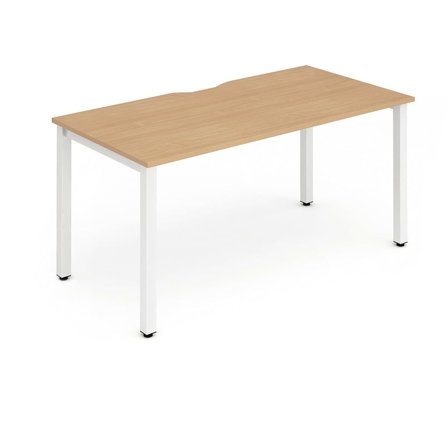 Bench desk EVOLVE, 1 person, 1400x800 mm, beech-white