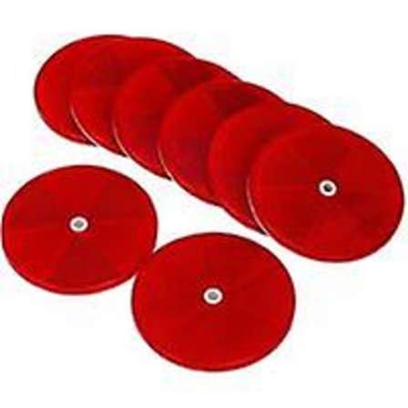 8 stycken Runda Röda Reflexer, Reflexer för Släpvagn med Skruvfäste, Runda Reflexer för Signalering, Röda Reflexer för Applicering på Husvagnar och 