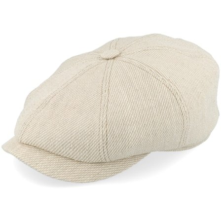 Stetson - Beige flatcap Keps - Hatteras Cotton/Linen Hvy Twill Beige/Off White Flat Cap @ Hatstore