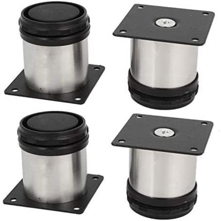 Set med 4 Ben i Rostfritt Stål för Köksmöbler - Justerbara -