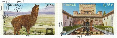 Frankrig - Unesco Alpaca og administrationsbygning - Stemplet sæt 2v