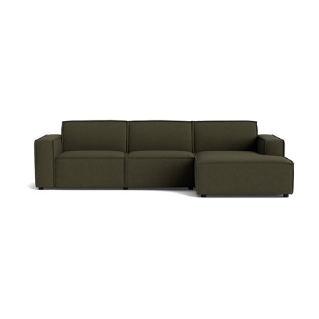 Lyon Chaiselongue-Sofa, rechts, Loop Grün, 304cm Breite, Modernes Design, Großes Ecksofa mit viel Platz für die Familie, Bequem und Stilvoll