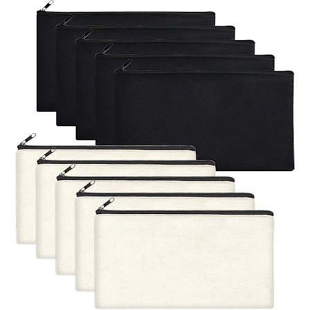 10 stk. Lærredstasker Rejse Toilettaske Lynlås Kosmetiktasker Brudepiger Gave Kosmetiktaske Stof Penalhus Lærred Makeup Taske ...