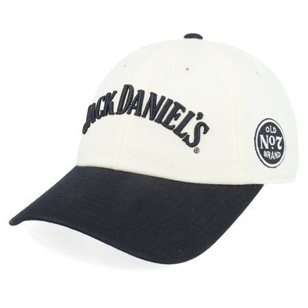 American Needle - Jack Daniel's Ballpark Ivory/Black Dad Cap Unconstructed Beige Cap - @ Hatstore