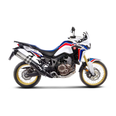 LeoVince LV One EVO Stainless Steel/ Carbon Fiber Slip-On - Honda CRF 1000 L Africa Twin 2016-2019