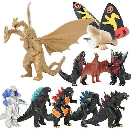 Godzilla 2 King of the Monster Shin Kaiju Gigan Ghidorah 10pc Toy Figures Sets