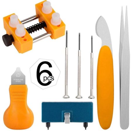 Ur Batteri Udskiftningsværktøjssæt, Ur Bagside Fjernerværktøj med Justerbare Hærdede Spidser, Urkasseholder til Roterende Åbning af Urdæksel, 