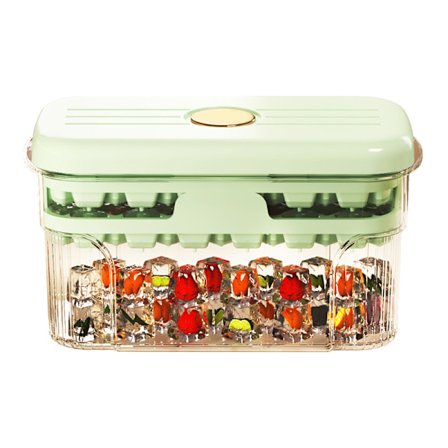 Grønn Isform med Lokk Høy Kapasitet Dobbelt Lag Isblokk Oppbevaringsbeholder