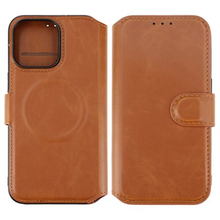 iPhone 15 Pro Max Plånboksfodral med Magsafe Rvelon - Brun