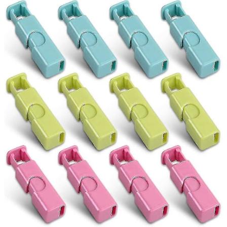 Brødpose-Klips, Nemt Greb & Lås, Assorteret (BlågrønPink) 12 Pak [jkw]