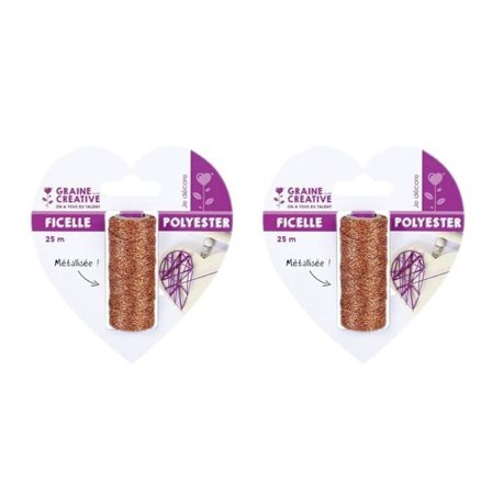 2 spolar metallisk koppargarn 25 m