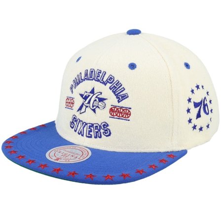 Mitchell & Ness - NBA Blanc snapback Casquette - Philadelphia 76ers Dune Royal Off White/Blue Snapback @ Hatstore