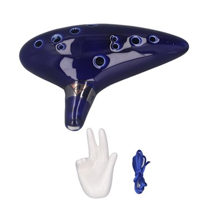 12 Håls Alto C Keramisk Ocarina Instrument Set med Handtag och Noter