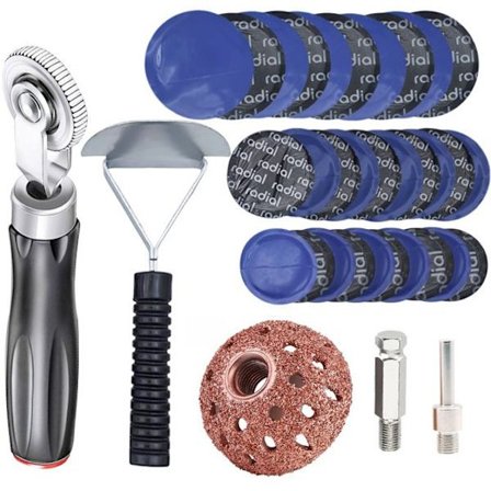 60+3 Dele Dækreparationsrullesæt Dækreparationsværktøj til Bil Slibning Reparation Polering Hjulforingsskraber 60 Dele Hjulreparation 32mm 45mm 55mm