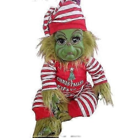 (Jul The Grinch Latex Plyschdocka Återfödd Baby Grinch Gosedjur Julklapp) Jul The Grinch Latex Plyschdocka Återfödd Baby Grinch - Perfekt