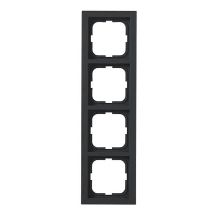 ABB Impressivo 1724F85-885 Täckram matt svart, 85 mm 4-fack, Strömbrytare & vägguttag