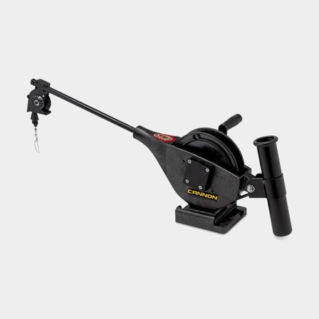 Cannon Lake-Troll manuell djuprigg med 45 cm fast bom, 30 m rostfri wire, spöhållare och 4 kg max lodvikt, svart.