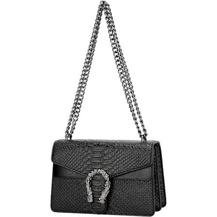 Naisten crossbody-olkalaukku - käärmeennahkainen nahkainen messenger-laukku