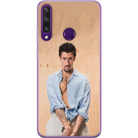 Kompatibel Mobilcover til Huawei Y6p Bad Bunny Super Bowl-inspireret grafik med NFL-trofæ og San Francisco-bro i sportdesign