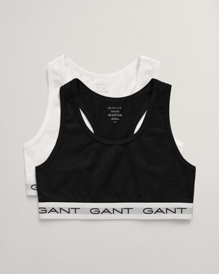GANT - Teen Girls 2-pakning bomulls-bh til dame black / white