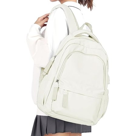 Skole Rygsæk Dame Letvægts Skoletaske Casual Rygsæk College Laptop Rygsæk til Mænd Kvinder Vandafvisende Teen Rygsæk Rejse Rygsæk.beige