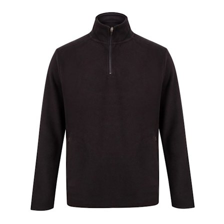 Henbury Herr Zip Neck Micro Fleece Top M Svart