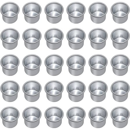 30 st mini-ljusstakar (30 st, silver), metalljusstakar, S