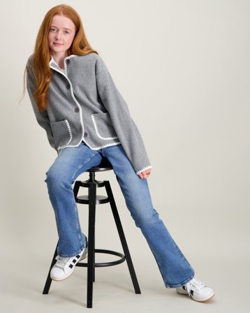 RYVLS Deco Stitch Jacket Szary Kurtki Dziewczyna - Kids Brand Store