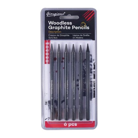 Woodless Penns Set Svart 6 Grader Grafit Penna 3 Degrees Charcoal Penna för nybörjarstudent Amatörmålare 3/6PC
