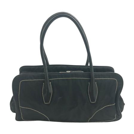Prada Vintage, Pre-owned Part-Leather Shoulder Bag Zwart, Dames, Maat:ONE Size
