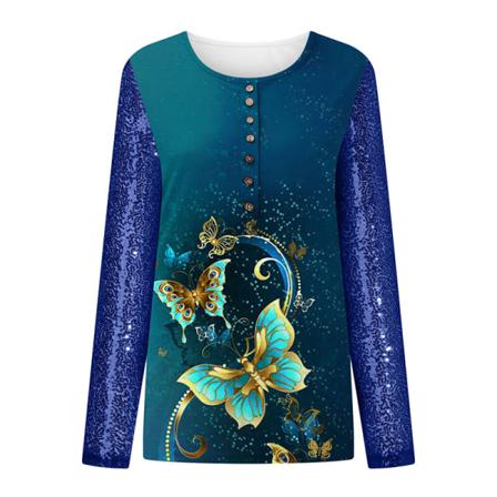 Glittertröja Med Rund Hals För Damer