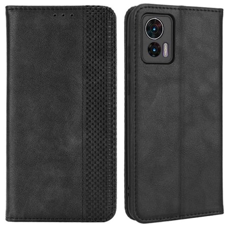 SKALO Motorola Edge 30 Neo 5G Embossed Premium Plånboksfodral - Svart