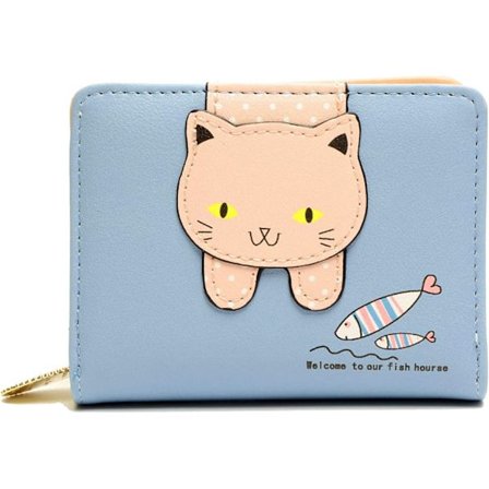 Mini sød pung, tegneserie kattepige pung, læderpung