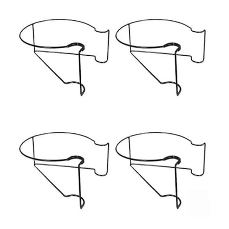 4 stk. Hængende Plantepotte, Skinne Plantepotte Kurve, Hængende Skinne Plantepotte, Tråd Blomst Potteholder Planter (FMY)