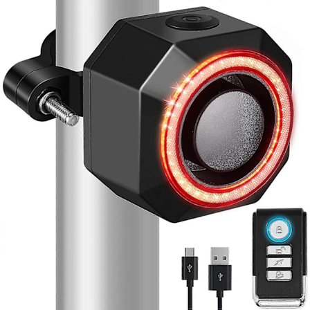 Smart Cykel Baglygte Alarm USB Genopladelig Tyverisikring Cykelalarm med Fjernbetjening - Perfekt