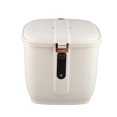 Risförvaringsbehållare Stor kapacitet Lufttät förseglad köksspannmålsdispenser Förvaringshink Krämvit 10 kg