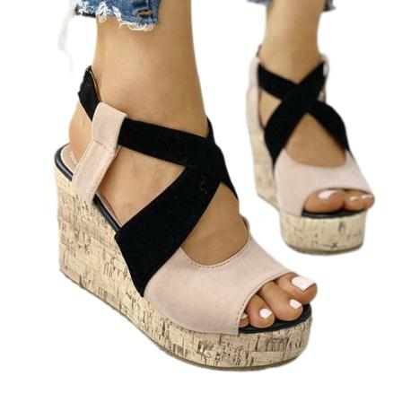 Kvinnors Sandaler Med Öppen Tå Och Ankelrem Platformsandaler