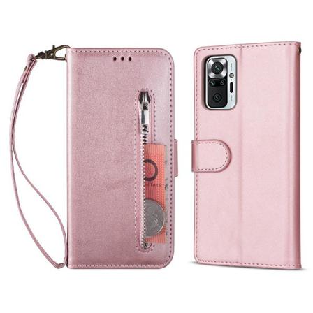 Xiaomi Redmi Note 10 Pro - Multifunktionellt Läder Fodral - Rosé Roséguld