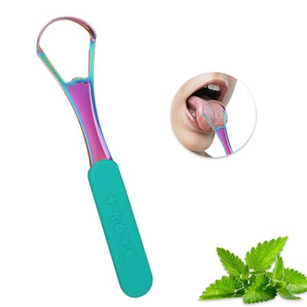 Bærbar Dobbel Lag Rustfritt Stål Tungeskrape Oral Munn Børste Reiseetui Sklisikkert Håndtak Gjenbrukbar Tungeskrape