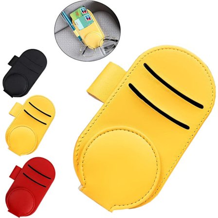 Solglasögonhållare för bil, solskydd, läder solglasögon