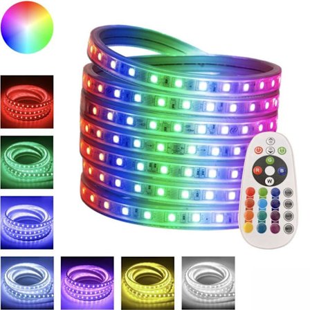 10M RGB LED Strip -kaukosäädinsarja kytkimen LED-nauhalla