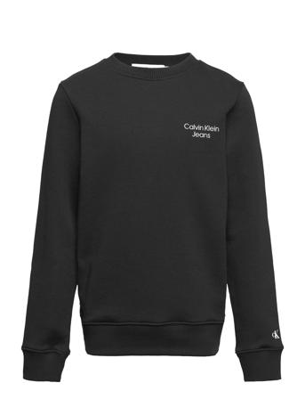 Ckj Stack Logo Sweatshirt Sweat-shirt Genser Svart Calvin Klein