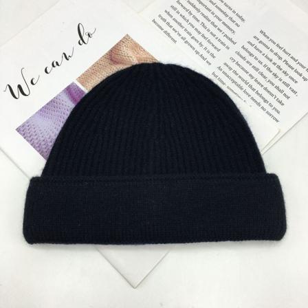 Varme vinterstrikkede lueluer Europeisk og amerikansk ull med stort hode for herre og dame unisex Black