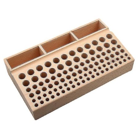 98 Huller Treverkøyestativ Organizer med 3 Spor, Lag Punch Verktøy Oppbevaring