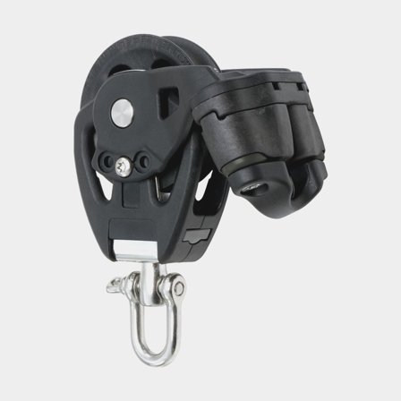 Moitão simples com manilha Seldén PBB 60, giratório, de deslizamento, com mordedor, para cabos Ø8 - 12 mm